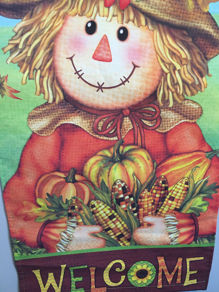 Harvest Girl Scarecrow Dowel Rod Wall Hanging