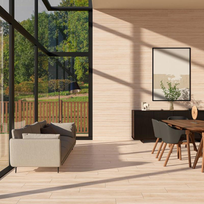 Helsinki RLV Haya 24x48 Fluted Wood Look Porcelain Wall Tile
