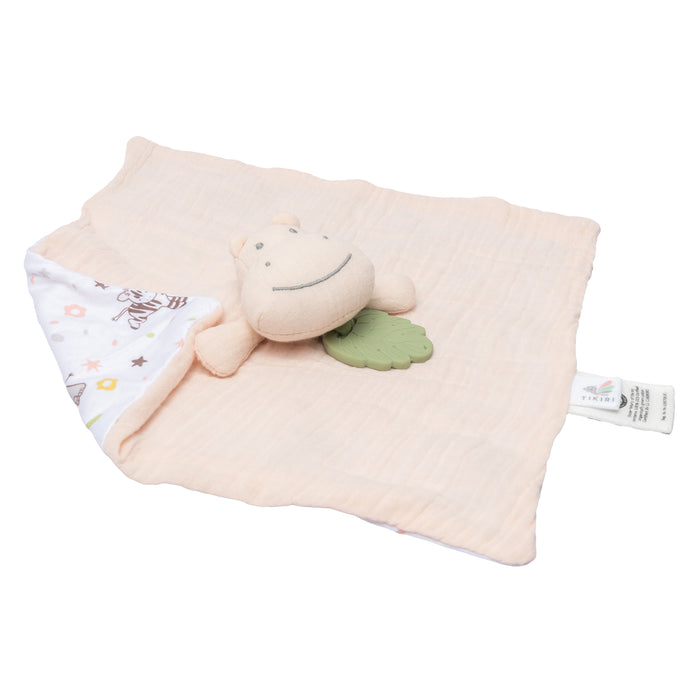 Hippo Comforter with Rubber Teether