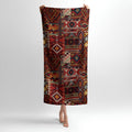 Hutsul Ornaments Pattern Print - Soft Cotton Terry Bath & Beach Towel