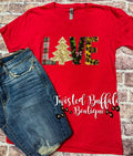 {I LOVE CHRISTMAS} Red V-Neck Tee