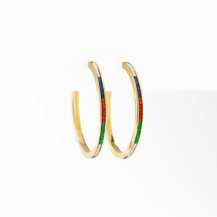 Ink Alloy Hoop Earrings