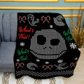 Jack Scary Christmas Print Plush Fleece Throw Blanket