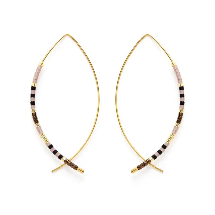 Japanese Bead Threader Earrings Chocolate