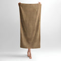 Jute Bag Texture Print - Soft Cotton Terry Bath & Beach Towel