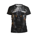 Kids Angry Bull Print Athletic T-Shirt