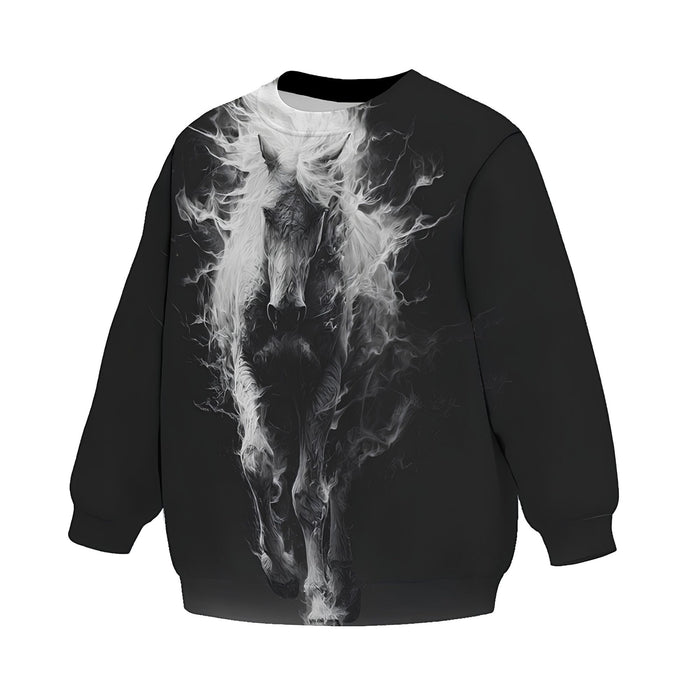 Kids Mighty White Horse Sweatshirt – Premium Soft Fleece Sweater