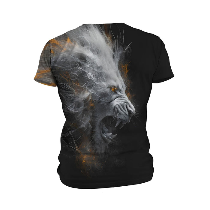 Kids Powerful Lion Print Athletic T-Shirt