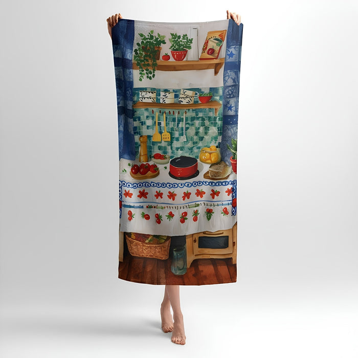 Kitchen Comfort Print - Soft Cotton Terry Bath & Kitchen Towel