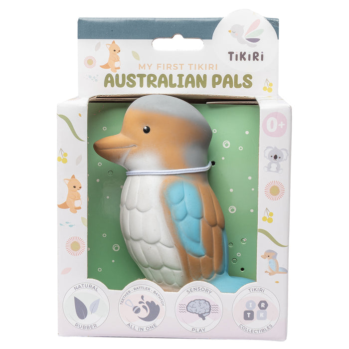 Kookaburra Natural Rubber Teether, Rattle & Bath Toy