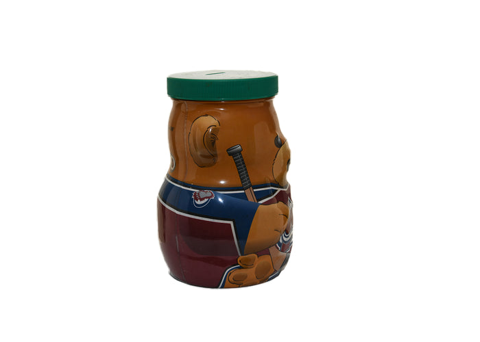 Kraft Peanut Butter Glass Coin Jar Colorado Avalanche Smoothy 2002