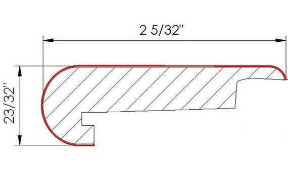 Laminate Moldings - 12mm Wide Board Collection - Hickory Nirwana in Overlap Stair Nose