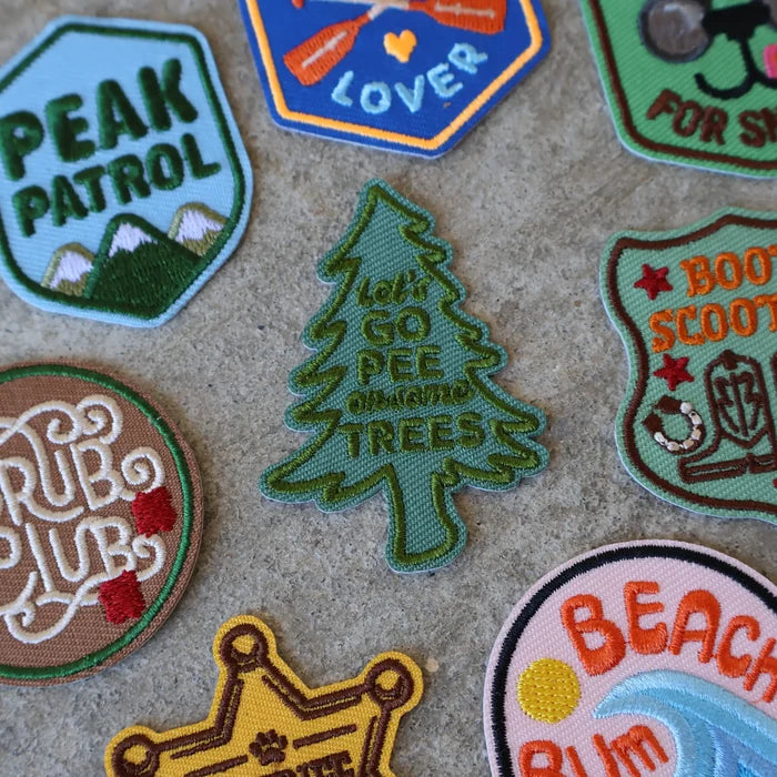 Let's Go Pee On Some Trees  | Velcro or Iron-On Patch for Pets