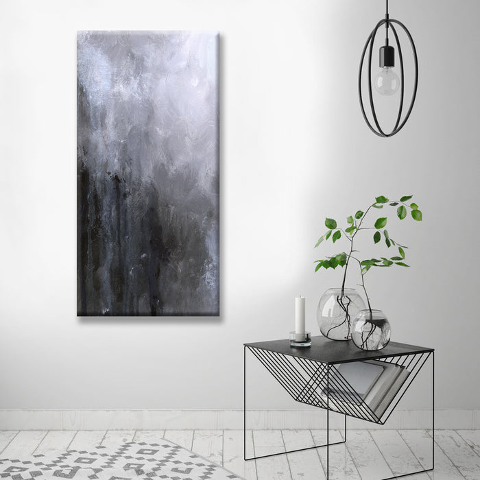 Licorice Rain' Wrapped Canvas Abstract Wall Art
