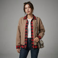 Veste longue légère taupe, style minimaliste K-fashion pour femme. - Taille XL - Grande Taille