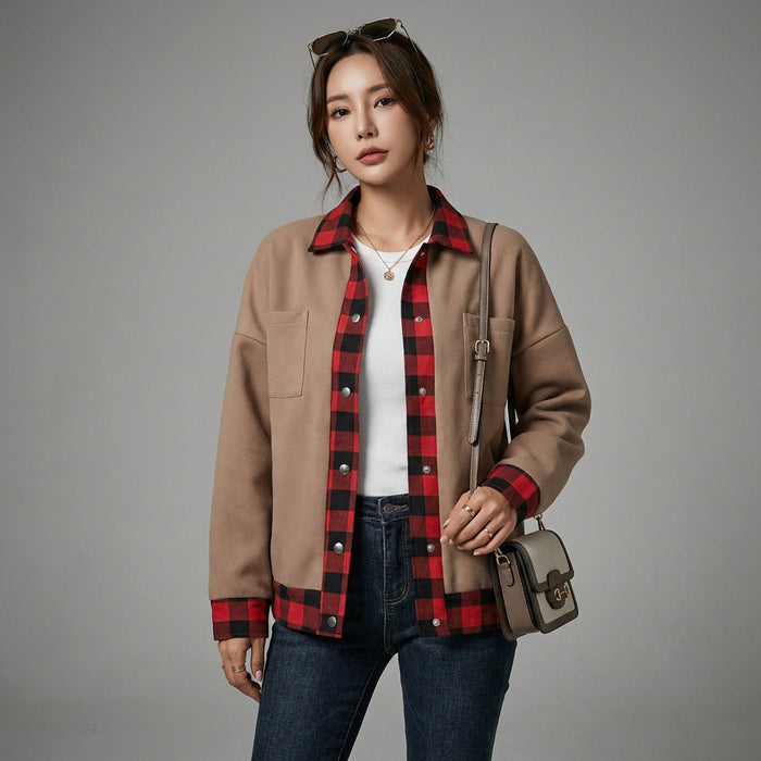 Veste longue légère taupe, style minimaliste K-fashion pour femme. - Taille XL - Grande Taille
