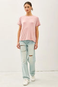 Lightweight Modal Basic Flowy Tee (Blush)