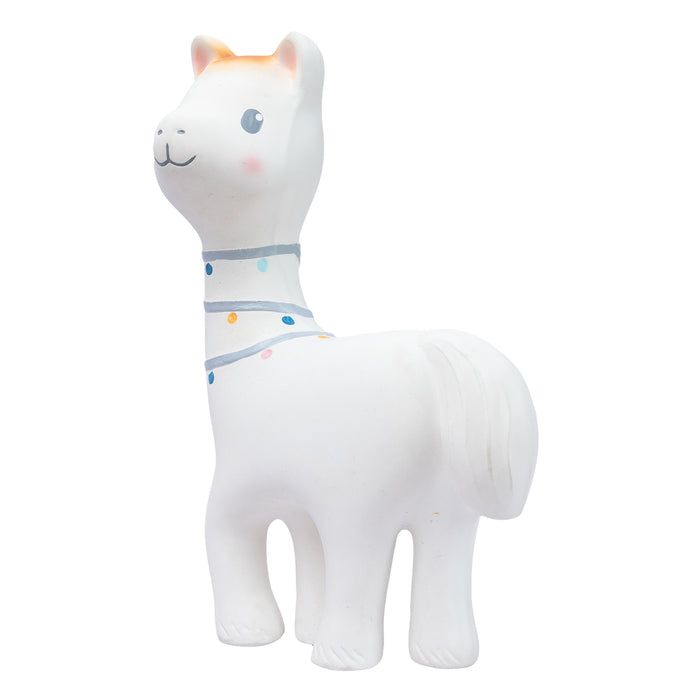 Lilith the Llama Organic Natural Rubber Rattle, Teether & Bath Toy