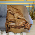 Little Lion Cubs Friends Print Plush Fleece Throw Blanket