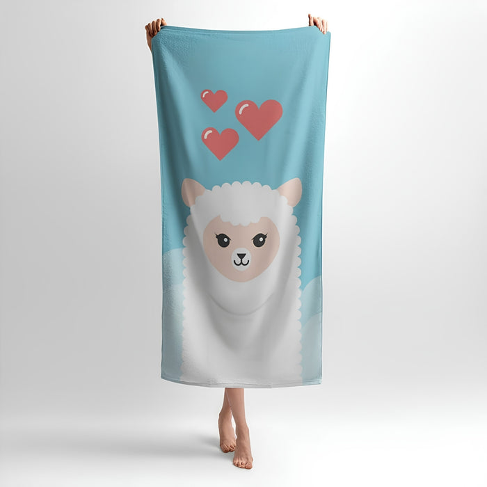Love Alpacas Print - Soft Cotton Terry Bath & Beach Towel