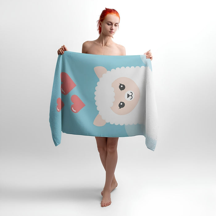 Love Alpacas Print - Soft Cotton Terry Bath & Beach Towel