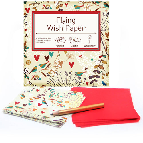 "Lovebirds" Flying Wish Paper (Mini kit with 15 Wishes + Accessories)