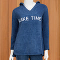 LuLu-B Women's Lightweight Chenille Hoodie, Lake Time