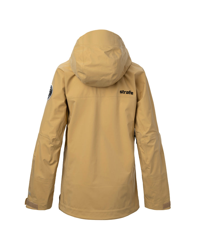 studio image of strafe outerwear 2023 lynx 3l shell pullover in dune color