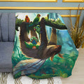 Magical Koala and Parrots Art Print Plush Fleece Throw Blanket