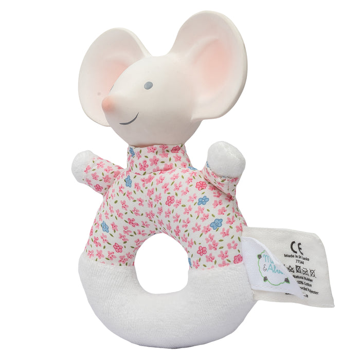 Meiya the Mouse Soft Rattle & Teether with Organic Rubber Toys