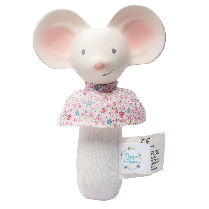 Meiya the Mouse Soft Squeaker Toy with Natural Rubber Head
