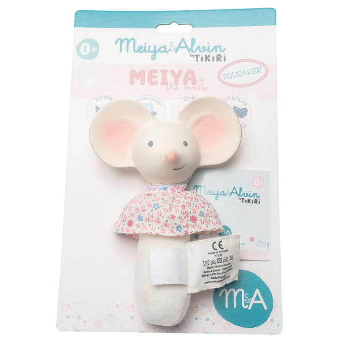Meiya the Mouse Soft Squeaker Toy with Natural Rubber Head
