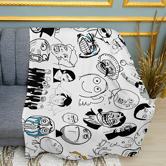 Meme Collection Viral Internet Culture Plush Fleece Throw Blanket