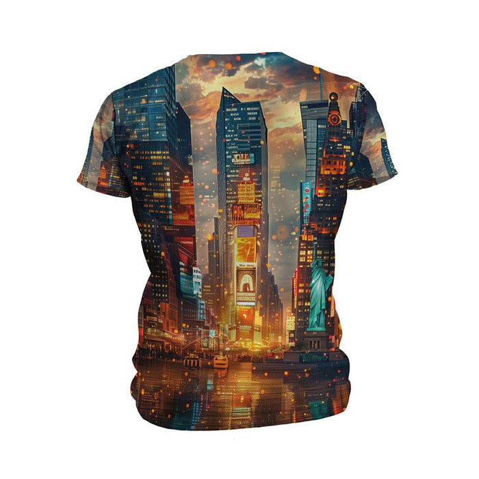Men's New York City Skyline Athletic T-Shirt - Moisture Wicking Performance Graphic Tee
