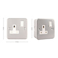 Metal Clad Single Wall Socket 13A Grey 240V