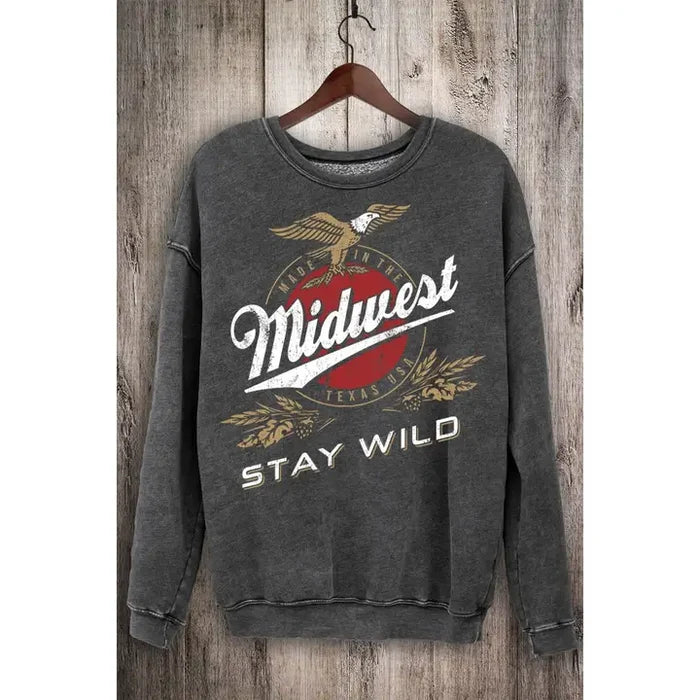 Midwest Stay Wild Mineral Sweatshirt