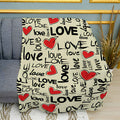 Minimalist Love Typography Print Plush Fleece Throw Blanket