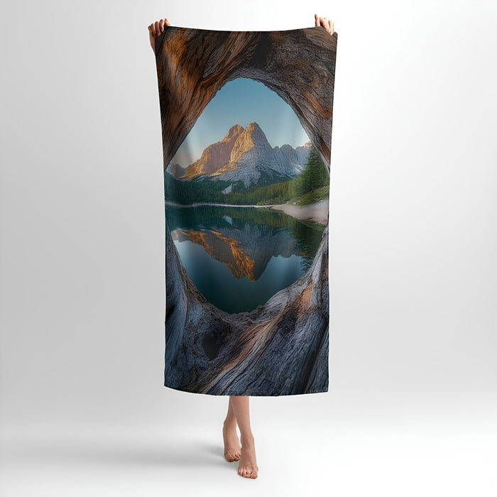 Mountain Lake Print - Soft Cotton Terry Bath & Beach Towel