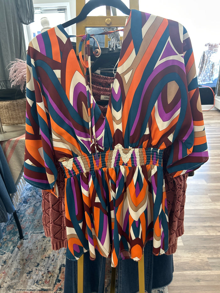 Multicolor Abstract Print Romper