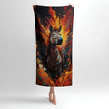Multicolour Zebra Sketch Print - Soft Cotton Terry Bath & Beach Towel