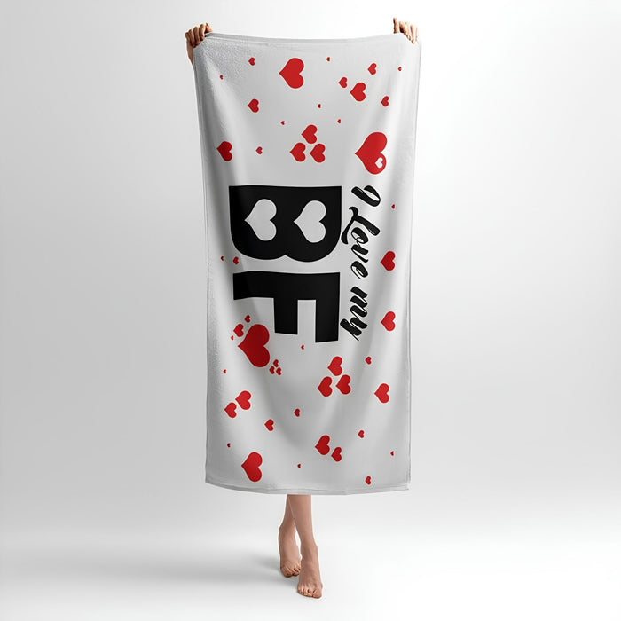 My Half Print - Soft Cotton Terry Bath & Beach Towel