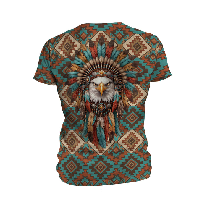 Native American Eagle Chief Graphic Performance T-Shirt for Men