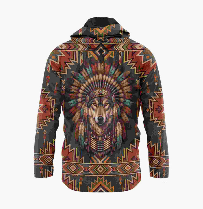 Native American Indian Wolf Art Classic Windbreaker Jacket