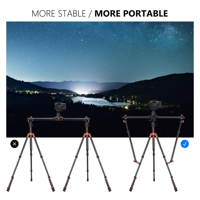 NEEWER Aluminum Alloy Camera Slider Support Arm is portable.
