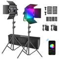 Neewer P200 2 Packs RGB LED Video Light Battery Kit with APP Control