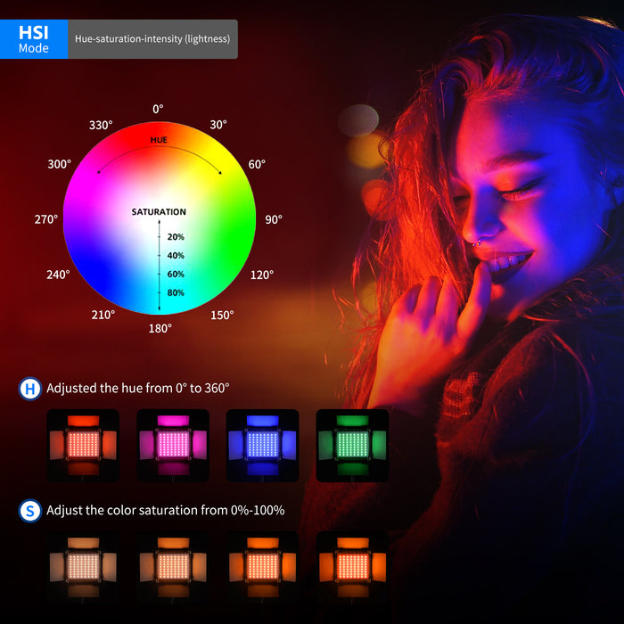 Neewer P200 2 Packs RGB LED Video Light Battery Kit with APP Control