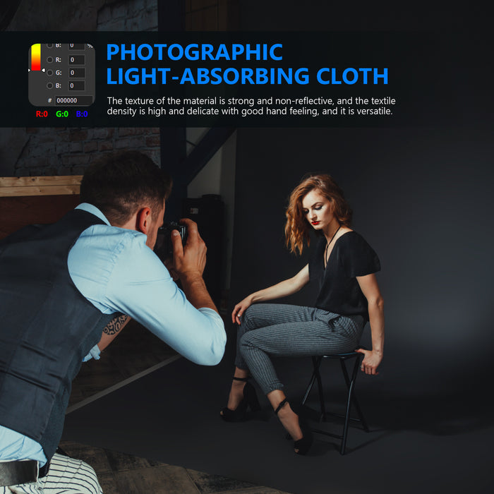 NEEWER 3x3.6M Collapsible Backdrop features strong and non-reflective material.