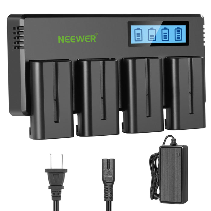 NEEWER 4 Pack NP-F550 2600mAh Sony Replacement Batteries