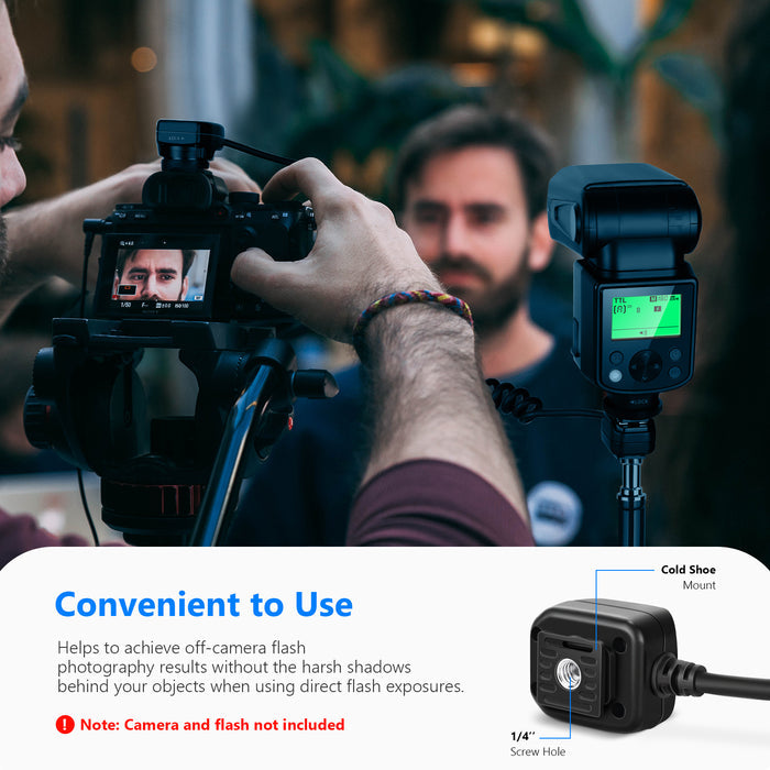 NEEWER 4.2'/1.3m TTL Off Camera Flash Speedlite Cord For Canon