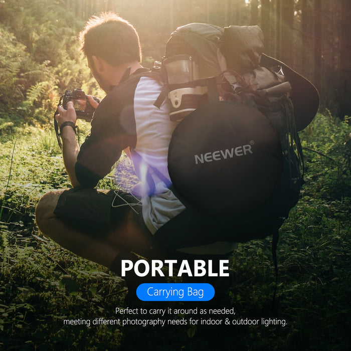 NEEWER 5-in-1 Light Reflector is perfect to carry around as needed.